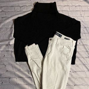 Distressed White, Hollister, Skinny Jeans, Size 7L